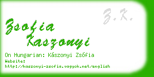 zsofia kaszonyi business card